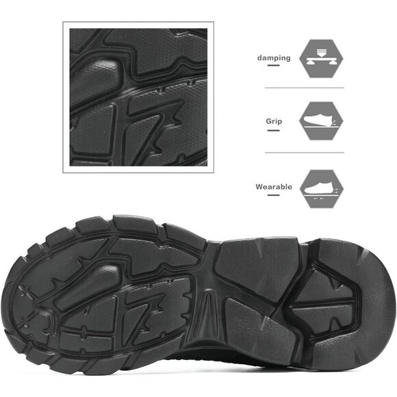 Men\'s Mesh Black Non Slip, Breathable, Athletic Sports  Fashion Sneakers  Shoes main image 4